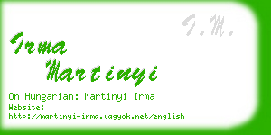 irma martinyi business card